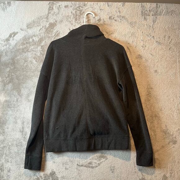 Lululemon Go Forward Pullover Fleece Sweater Heathered Core Black Size 6 - Picture 6 of 7